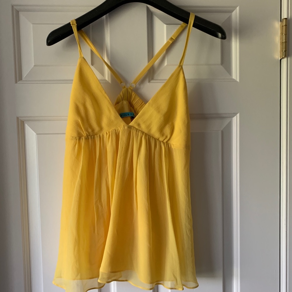 Alice + Olivia yellow babydoll top